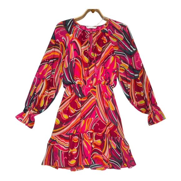 NWT Trina Turk Women's Printed Blouson Dress in Radio City Rose. Sz: Small - Picture 5 of 13